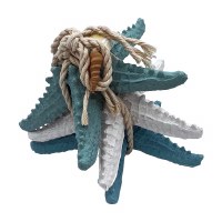 Set of Three White, Blue, and Green Polyresin Starfish Figurine