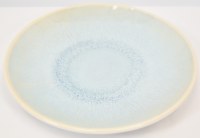 11" Round Light Blue and Beige Melamine Dinner Plate