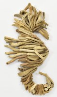 25" x 12" Driftwood Seahorse Coastal Wall Art Plaque