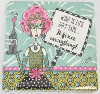 5" Square "Wine is Like Duct Tape..." Beverage Napkins