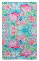 30" x 18" Flamingos and Flowers Kitchen Towel
