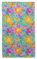 30" x 18" Yellow and Pink Suns Kitchen Towel