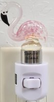 "Sanibel Island" LED Flamingo Glass Night Light