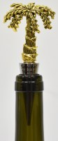 "Sanibel Island" Distressed Gold Palm Tree Bottle Stopper