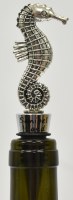 "Sanibel Island" Distressed Silver Seahorse Bottle Stopper