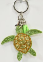 "Sanibel Island" Bling Green Sea Turtle Key Chain