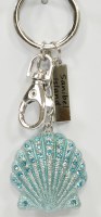 "Sanibel Island" Blue Bling Seahorse Key Chain