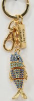 "Sanibel Island" Gold Bling Fish Key Chain