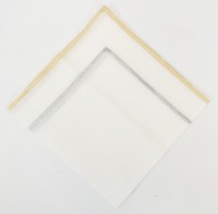 20" Sq Silver and Gold Edge Cloth Napkin