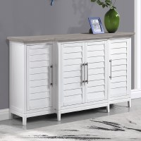 62" Gray and White Four Shutter Door Cradenza