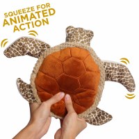 10" Brown Sea Turtle Squeeze Activated Dog Toy