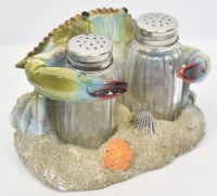 Blue Polyresin Satl & Pepper Shaker Holder