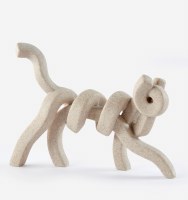 Beige Polyresin Abstract Cat Sculpture