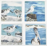 Set of Four Sea Birds Ceramic Coasters