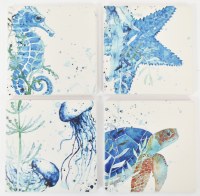 Set of Four Under the Sea Ceramic Coasters