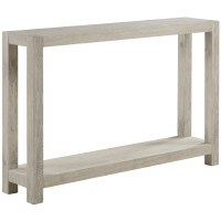 54" White Washed One Shelf Console Table