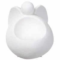 7" White Modern Angel Candleholder