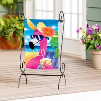 18" x 13" Flamingo Wearing Sunglasses Mini Coastal Garden Flag