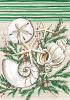 40" x 28" Large Coastal Christmas Sea Shells Flag