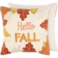 16" Sq "Hello Fall" Decorative Fall & Thanksgiving Pillow