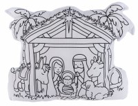8" Nativity Scene Coloring Kit