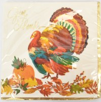 "Give Thanks" Turkey Fall & Thanksgiving Lunch Napkins