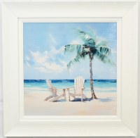 28" Sq Sun Coast Embrace 2 Coastal Gel Textured Print in a White Frame