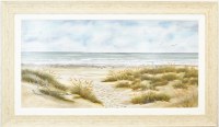 34" x 58" Sandy Dreams Coastal Gel Textured Print in a Distressed Sand Frame