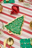 Pack of Eight 8" Christmas Tree Shaped Paper Plates