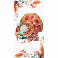 8" x 5" Teal Turkey Fall & Thanksgiving Guest Towels