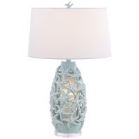 30" Seaglass Starfish Night Light Table Lamp