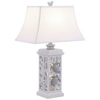 30" Distressed White Sea Turtle Night Light Table Lamp
