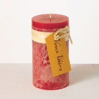 4" x 8" Cranberry Pillar Candle