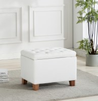 24" x 16" Cream Storage Ottoman