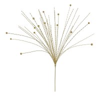 24" Gold Beads and Faux Spiral Grass Spray
