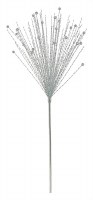 30" Silver Beads and Faux Sprial Grass Spray