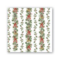 5" Square Holiday Garland Beverage Napkins