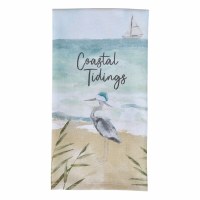 26" x 18" "Coastal Tidings" Heron Christmas Kitchen Towel