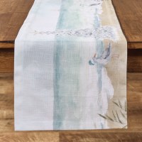 13" x 36" Oyster Tree on the Beach Coastal Christmas Table Runner