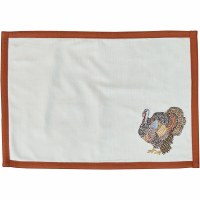 13" x 19" Embroidered Turkey Fall & Thanksgiving Placemat