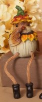 3" Polyresin Bird Wearing a Sunflower Necklace Shelf Sitter