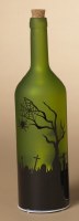 14" LED Green Halloween Forest Bottle