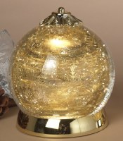 7" LED Gold Spinning Snowflakes Orb