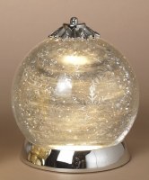 7" LED Silver Spinning Snowflakes Orb