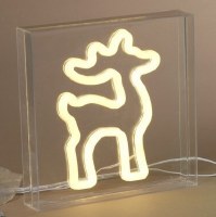 7" LED Faux Neon Reindeer Decor