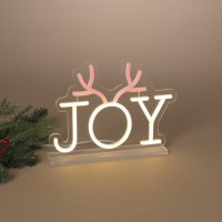 10" LED Faux Neon "Joy" Sign