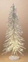24" LED Silver Tinsel Tree