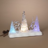 13" LED Reindeer and Christmas Tree Scene