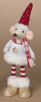 12" Red and White Boy Mouse Statue