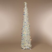 61" Iridescent Tinsel Pop-Up Tree
